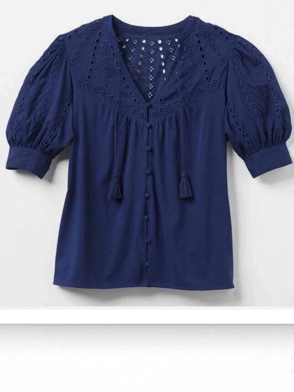NEW Matilda Jane Good Hart Size Small Tucson Eyelet Puff Sleeve Button Down Top